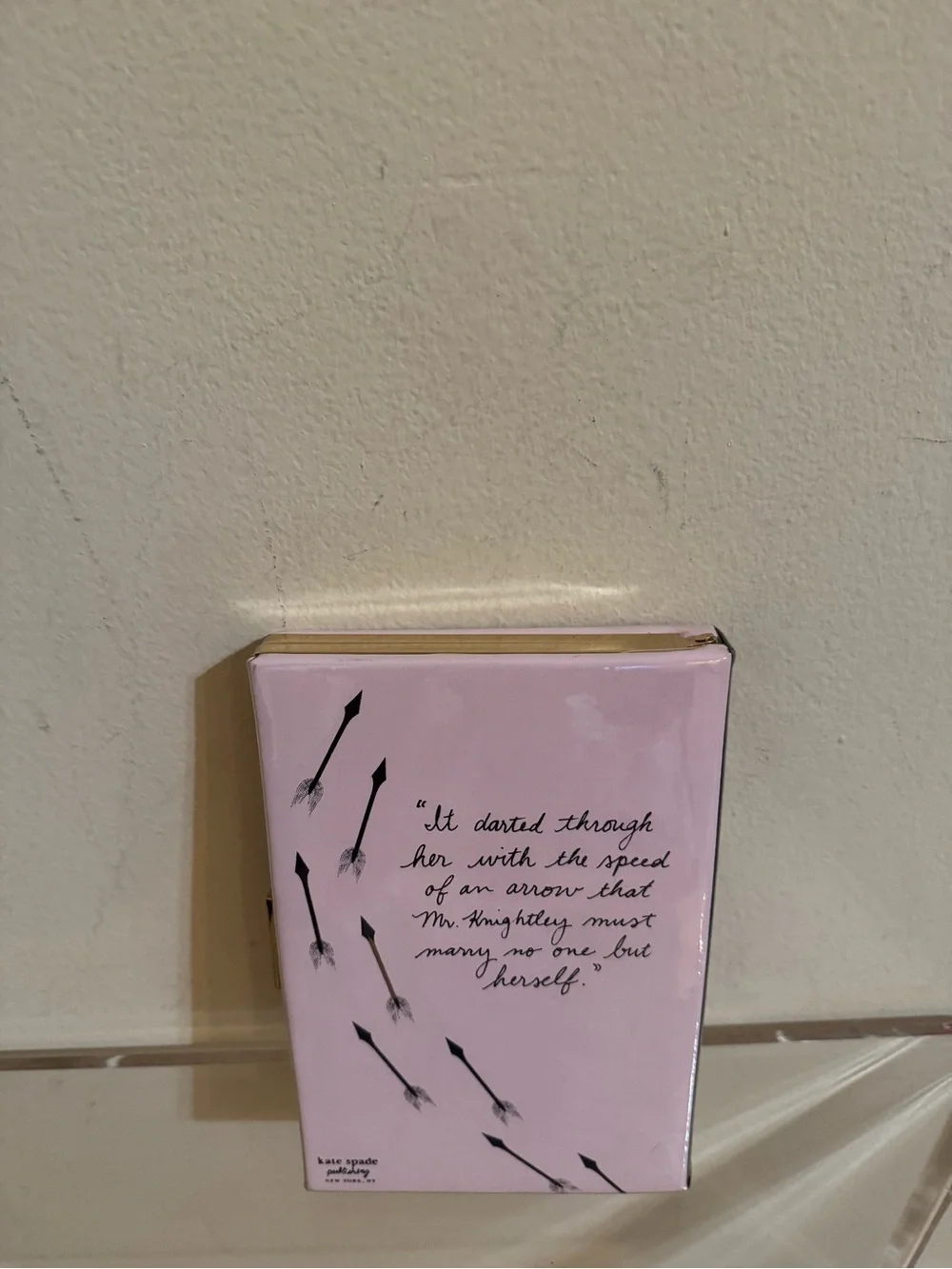 Kate Spade Emma Novelty Book of the Month Clutch Purse Bag Pink